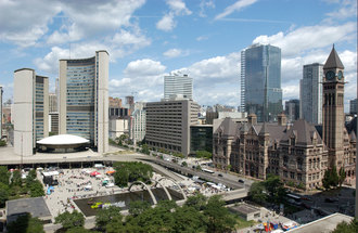New and old city halls in toronto